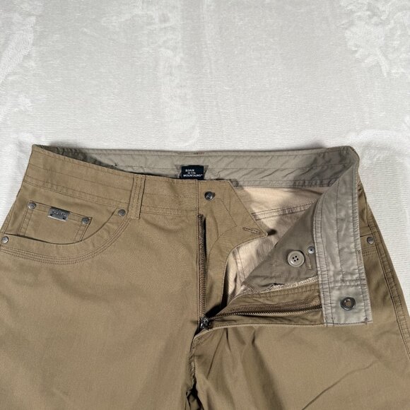 Kuhl Revolvr Hiking Pants Men Size 34x34 Vintage Patina Dye Snap Closure Beige - Picture 6 of 13